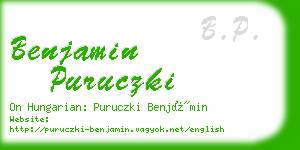 benjamin puruczki business card